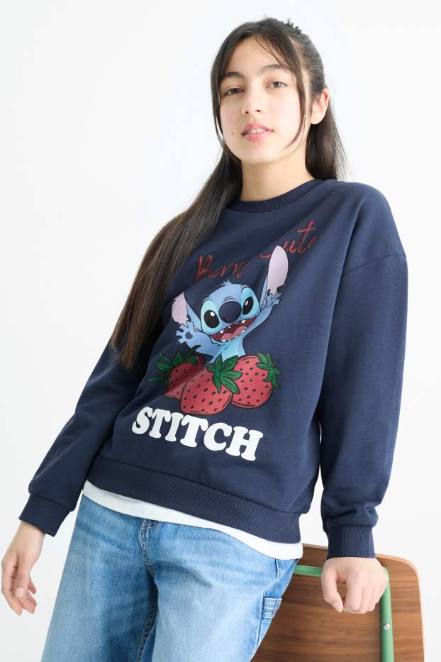 Niñas - Lilo & Stitch - sudadera - azul oscuro