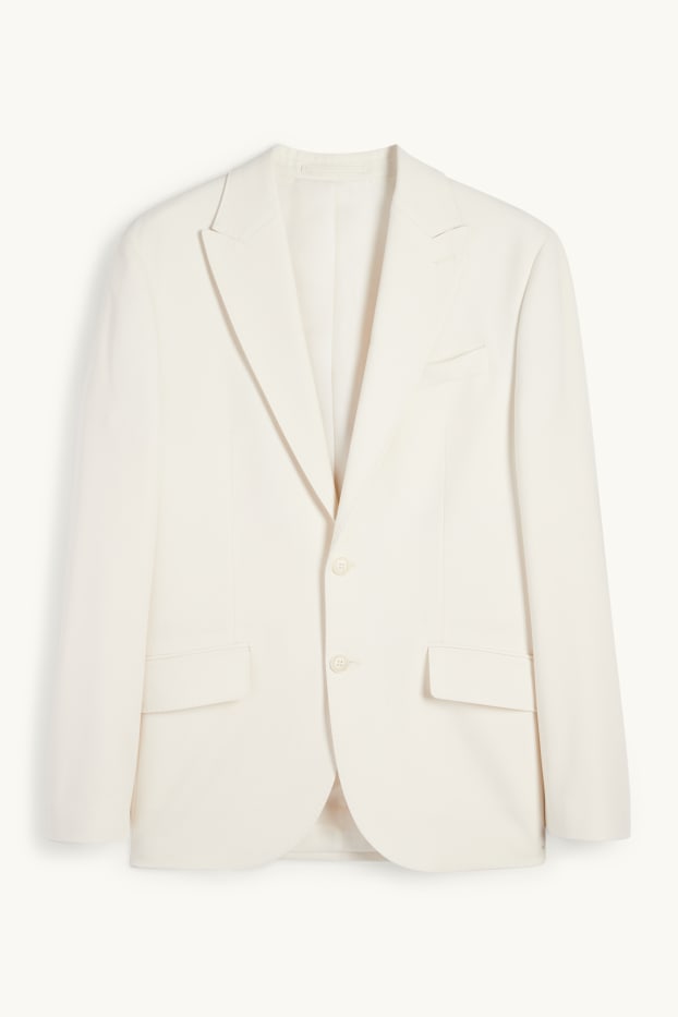 Hommes - Veste de costume - slim fit - Flex - blanc crème