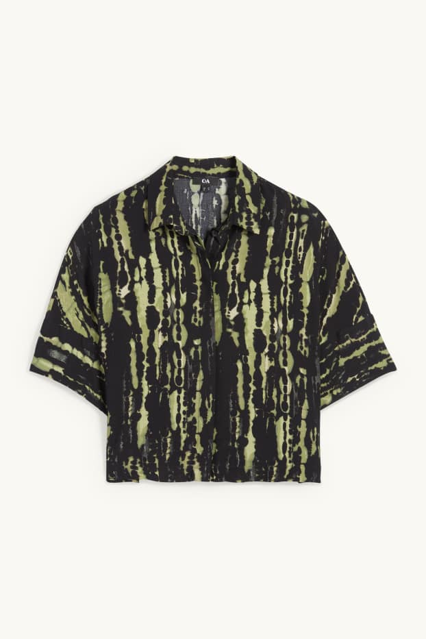 Dona - Brusa - estampada - verd fosc / negre