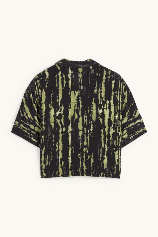 Dona - Brusa - estampada - verd fosc / negre