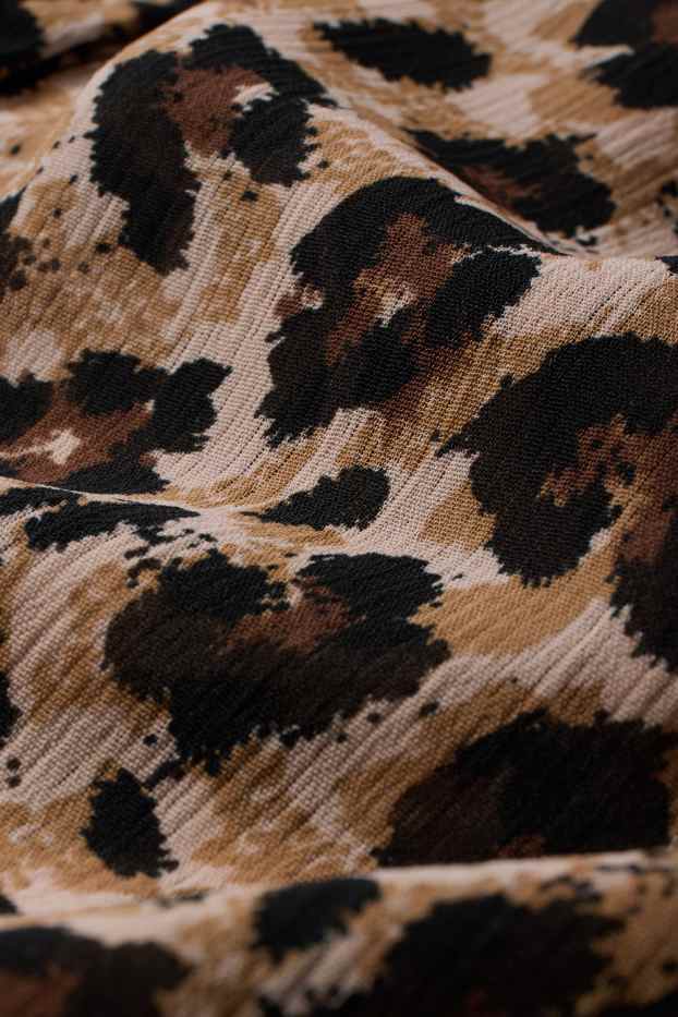 Damen - Bluse - Leo-Print - beige / braun