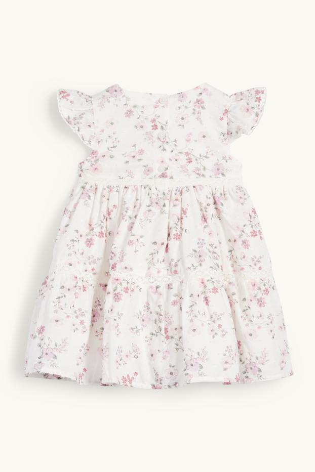 Bébés filles - Robe pour bébé - à fleurs - blanc crème