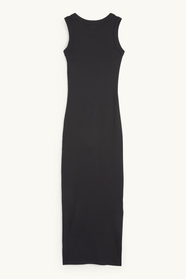 Dámské - Bodycon šaty - žebrované - černá
