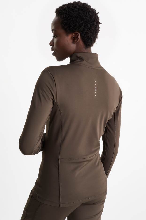 Femmes - Veste de sport - 4-Way-Stretch - protection UV - marron foncé