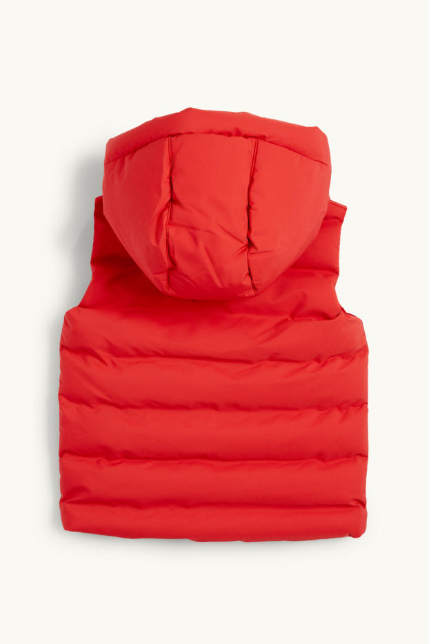 Enfants garçons - Doudoune sans manches à capuche - finition déperlante - rouge
