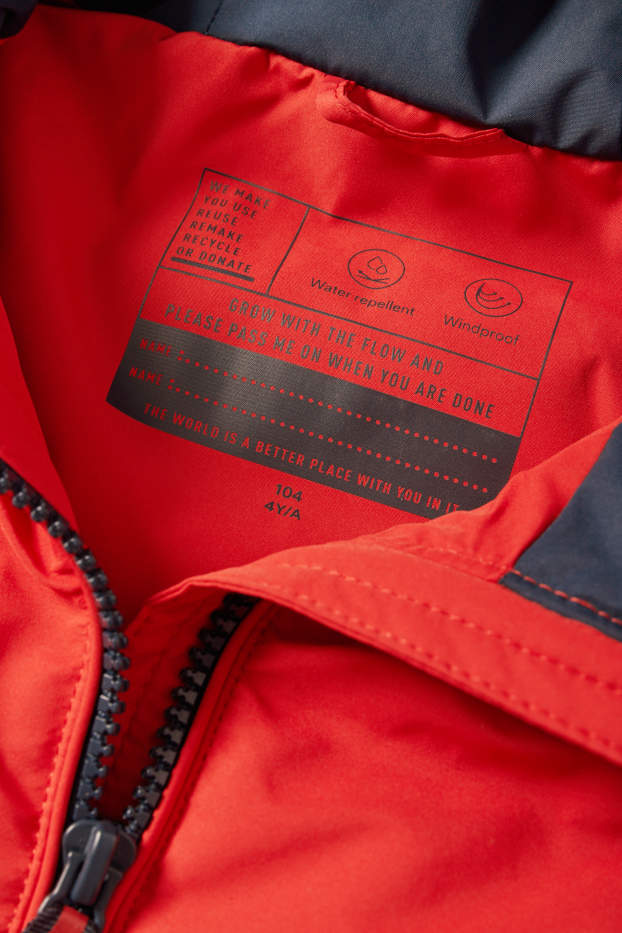 Enfants garçons - Doudoune sans manches à capuche - finition déperlante - rouge