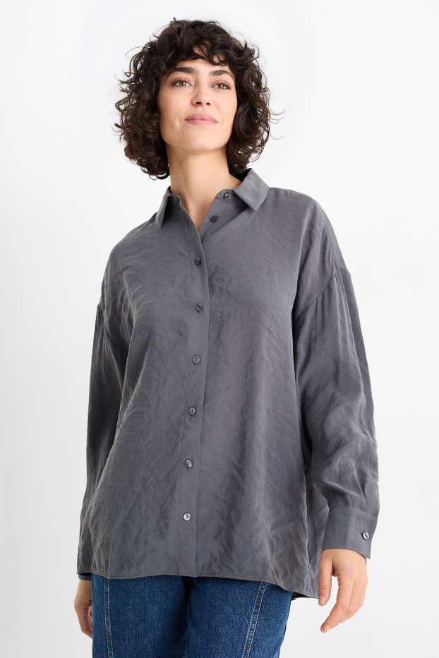 Dames - Blouse - donkergrijs