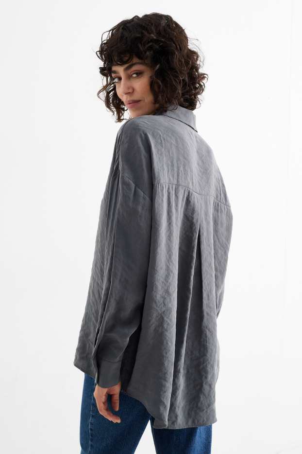 Dames - Blouse - donkergrijs