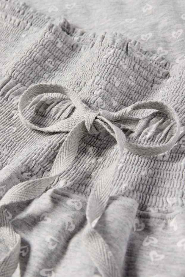 Damen - Umstands-Pyjamahose - gemustert - hellgrau