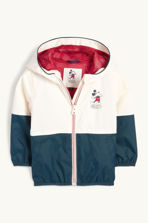 Baby Jungen - Micky Maus - Baby-Jacke mit Kapuze - wasserabweisend - dunkelblau