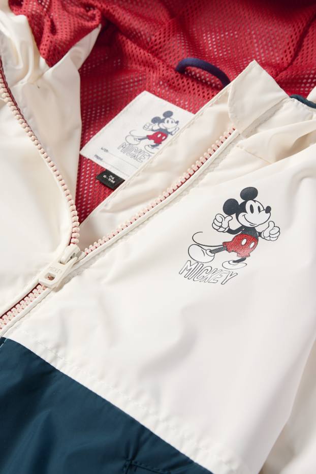 Baby Jungen - Micky Maus - Baby-Jacke mit Kapuze - wasserabweisend - dunkelblau
