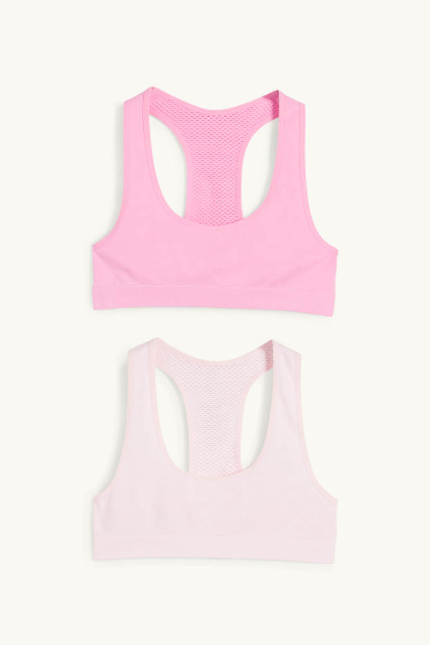 Kinder Mädchen - Multipack 2er - Bustier - rosa