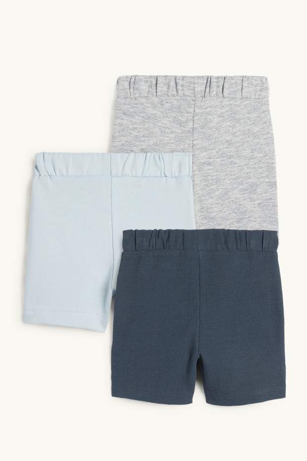 Baby Boys - Multipack of 3 - baby shorts - textured - light blue