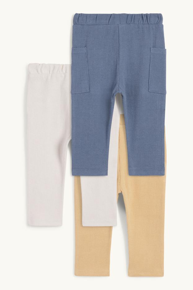Baby Jungen - Multipack 3er - Baby-Hose - strukturiert - gelb