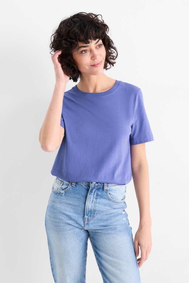 Damen - T-Shirt - Regular Fit - blau