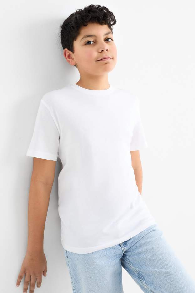 Kinder Buben - Multipack 2er - Kurzarmshirt - weiß