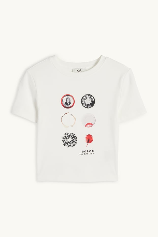 Women - Cropped T-shirt - white