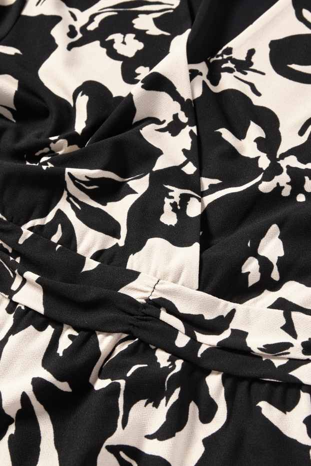 Donna - Vestito fit & flare - a fiori - nero / beige