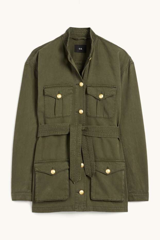 Damen - Safari-Jacke - dunkelgrün