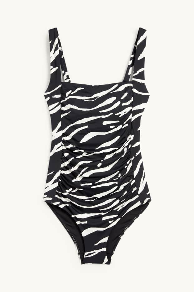 Dames - Badpak met plooiing - voorgevormd - LYCRA® XTRA LIFE™ - zwart