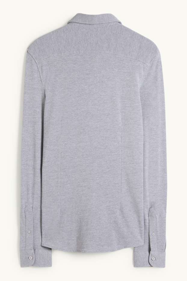 Hommes - Chemise - slim fit - col cutaway - gris