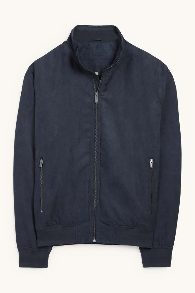 Heren - Blouson - imitatiesuède - donkerblauw