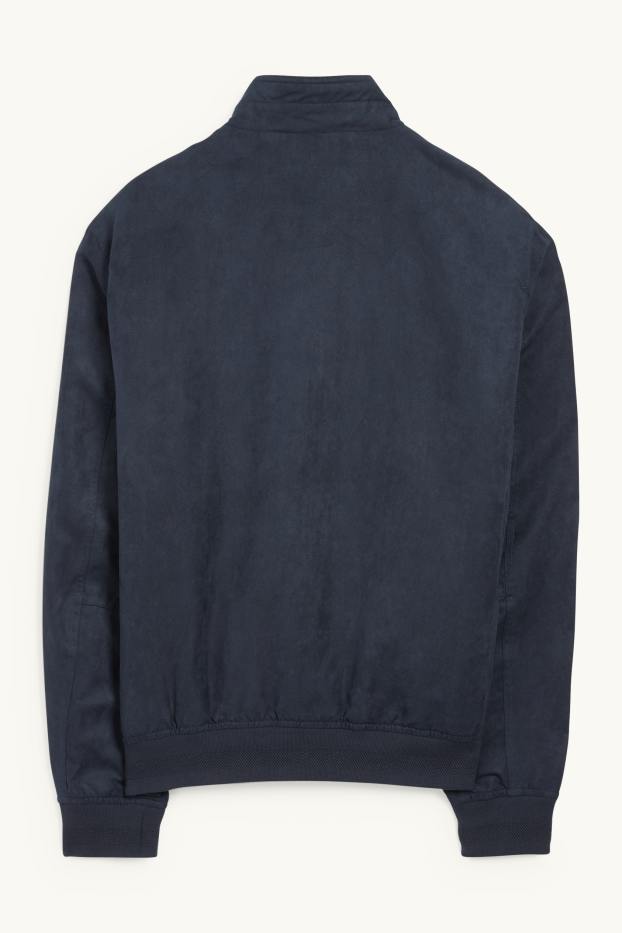 Heren - Blouson - imitatiesuède - donkerblauw