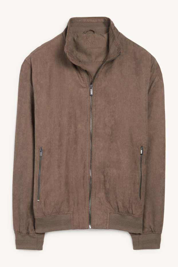 Men - Bomber jacket - faux leather - brown