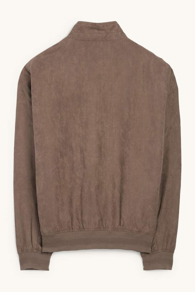 Men - Bomber jacket - faux leather - brown