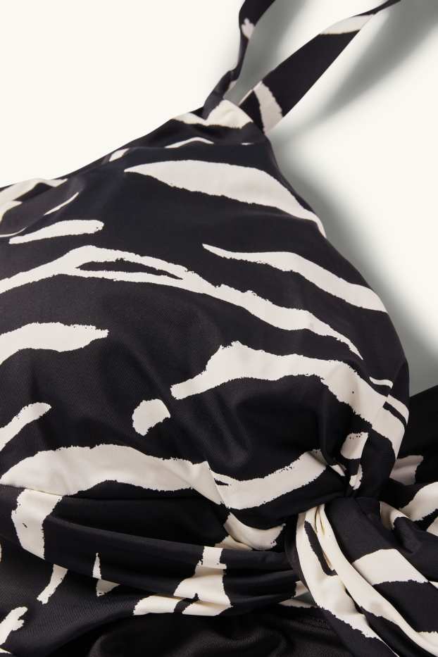 Damen - Badeanzug - wattiert - LYCRA® XTRA LIFE™ - gemustert - weiss / schwarz