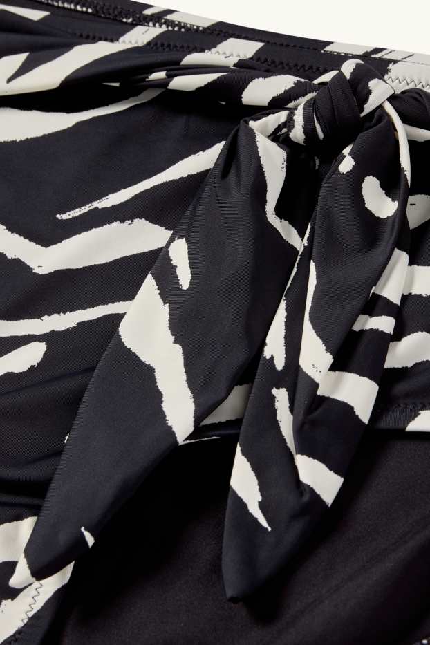 Women - Bikini bottoms with knot detail - high waist - LYCRA® XTRA LIFE™ - black / white