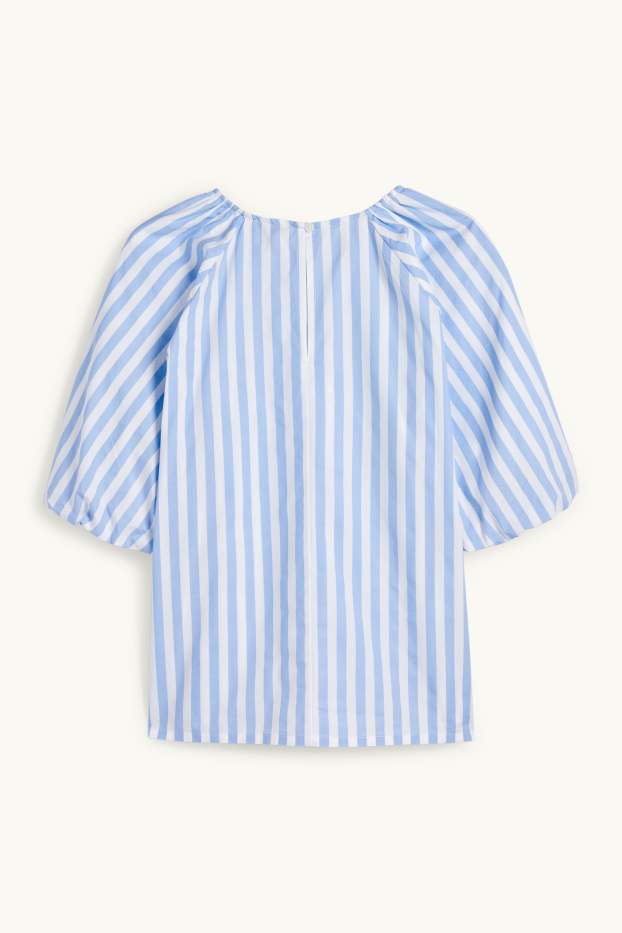 Damen - Bluse - gestreift - hellblau
