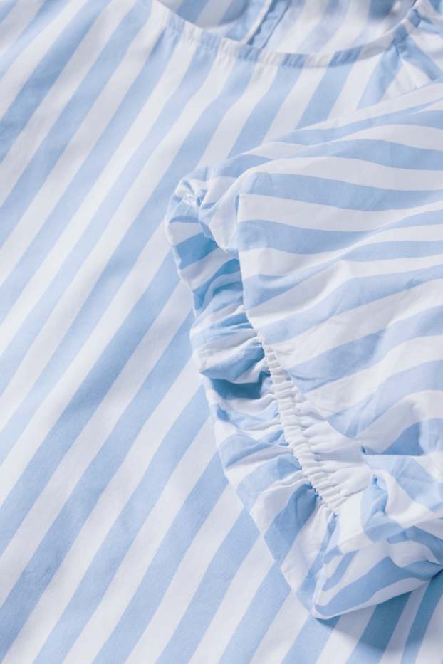 Damen - Bluse - gestreift - hellblau