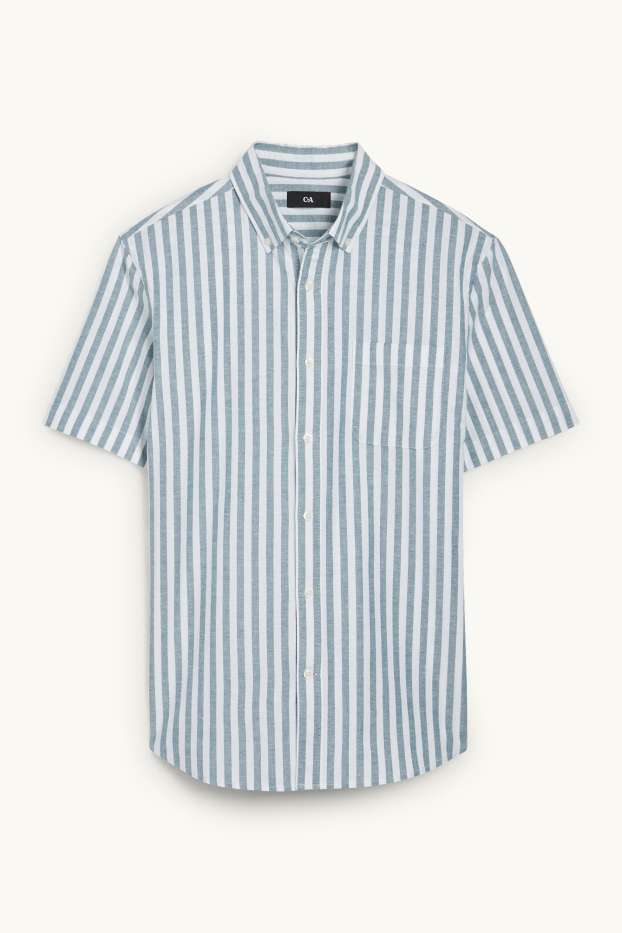 Herren - Hemd - Regular Fit - Button-down - gestreift - dunkelgrün