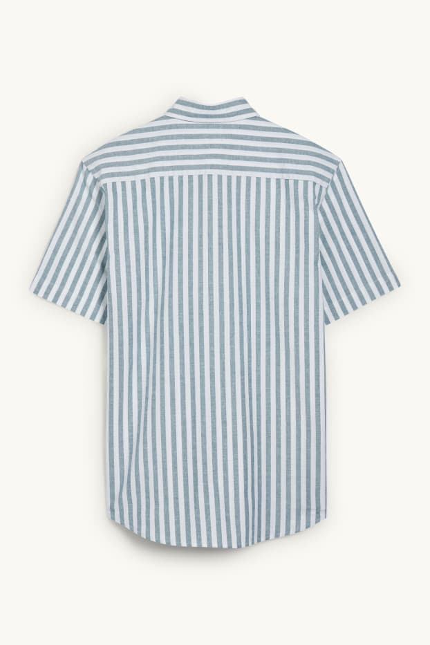 Herren - Hemd - Regular Fit - Button-down - gestreift - dunkelgrün