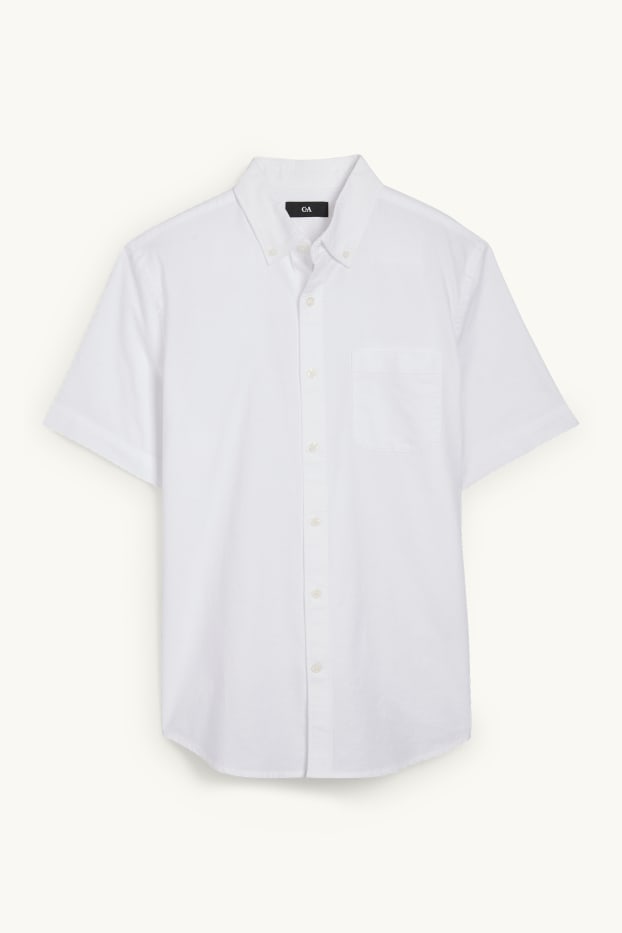 Herren - Oxford-Hemd - Regular Fit - Button-down - weiß