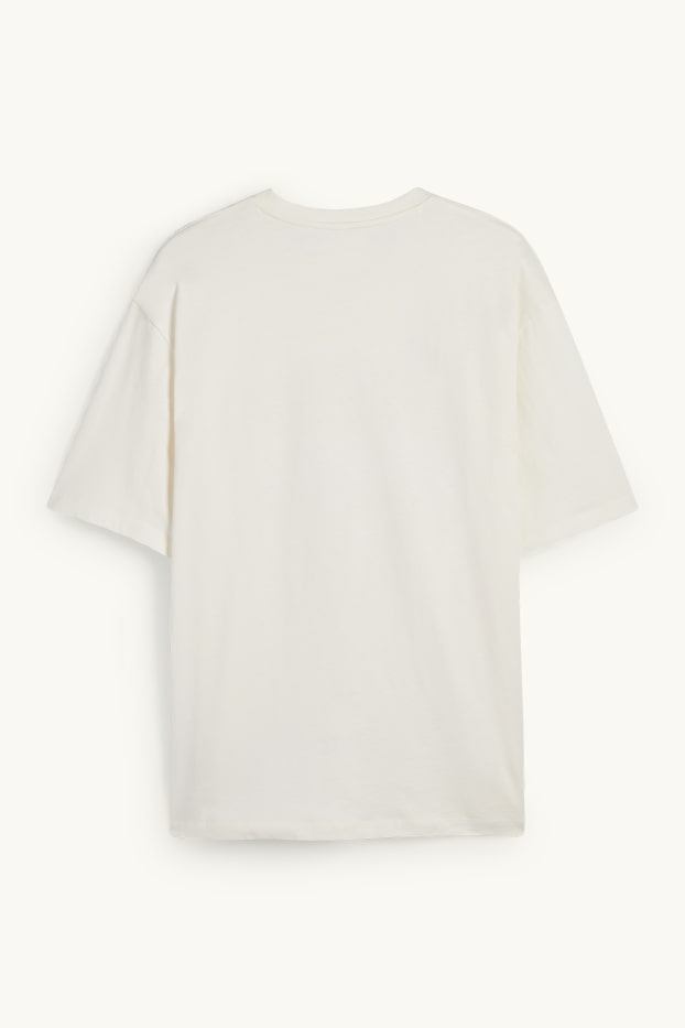 Heren - T-shirt - oversized - Nirvana - crème wit