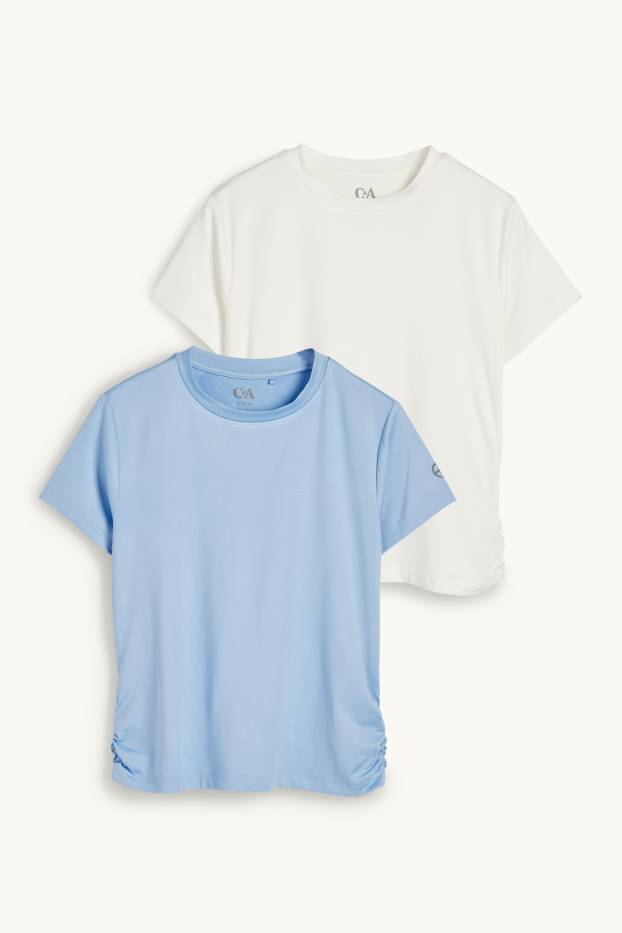 Enfants filles - Lot de 2 - hauts de sport - bleu clair