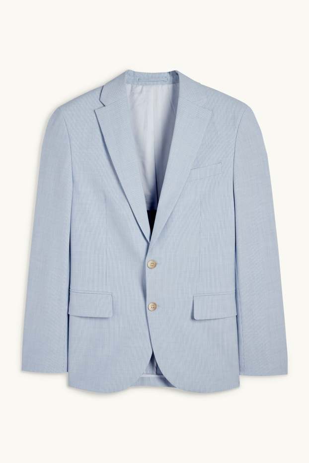 Hommes - Veste de costume - slim fit - Flex - à rayures - bleu clair