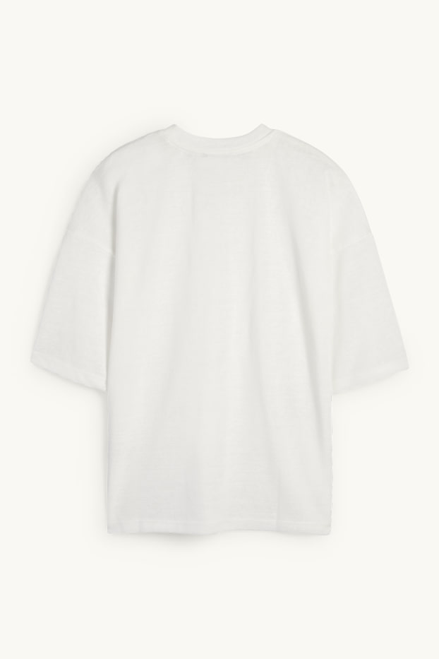 Dámské - Tričko - oversized - bílá