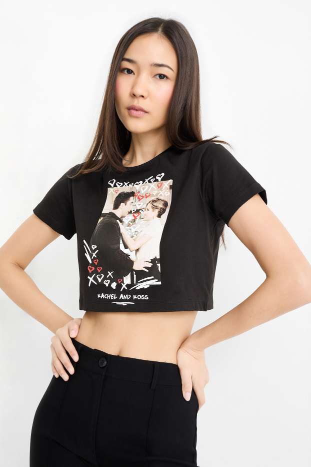 Women - Cropped T-shirt - Friends - black