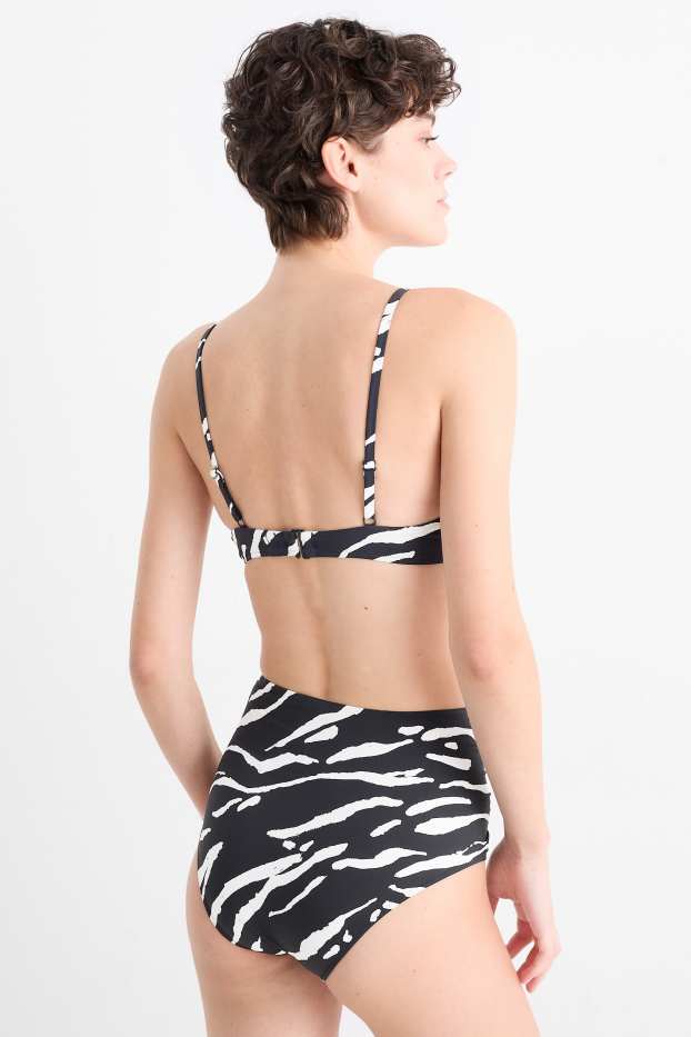 Dames - Bikinibroek - high waist - LYCRA® XTRA LIFE™ - met patroon - zwart