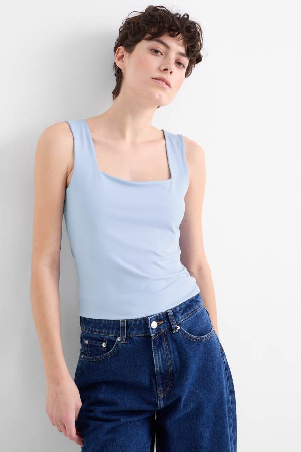 Femmes - Lot de 2 - hauts - blanc / bleu clair