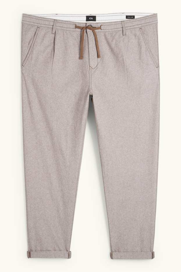 Hommes - Chino - tapered fit - marron clair