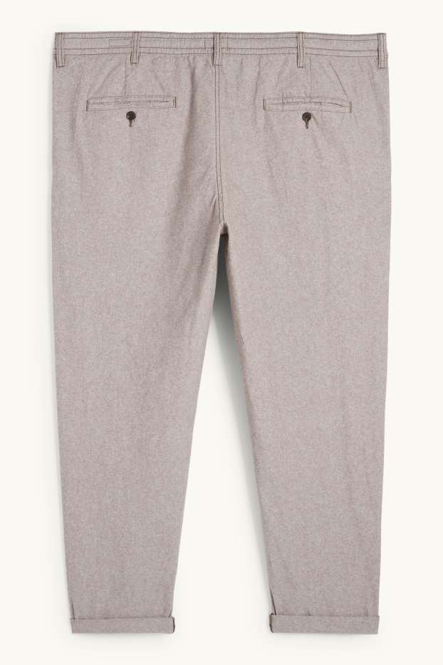 Hommes - Chino - tapered fit - marron clair