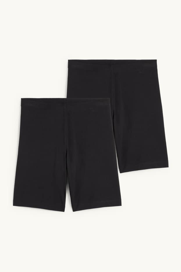Kinder Mädchen - Multipack 2er - Radlerhose - schwarz