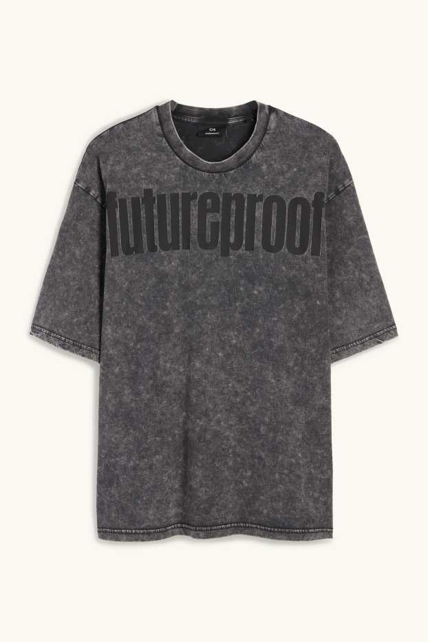 Hommes - T-shirt - oversize - gris foncé