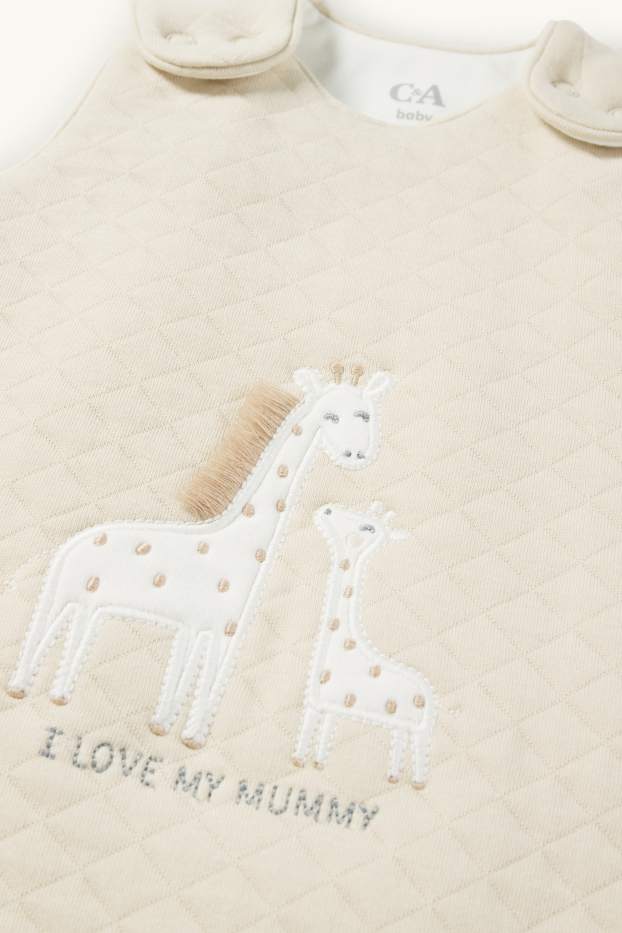 Unisex - Giraffe - baby sleeping bag - 0-4 months - light beige