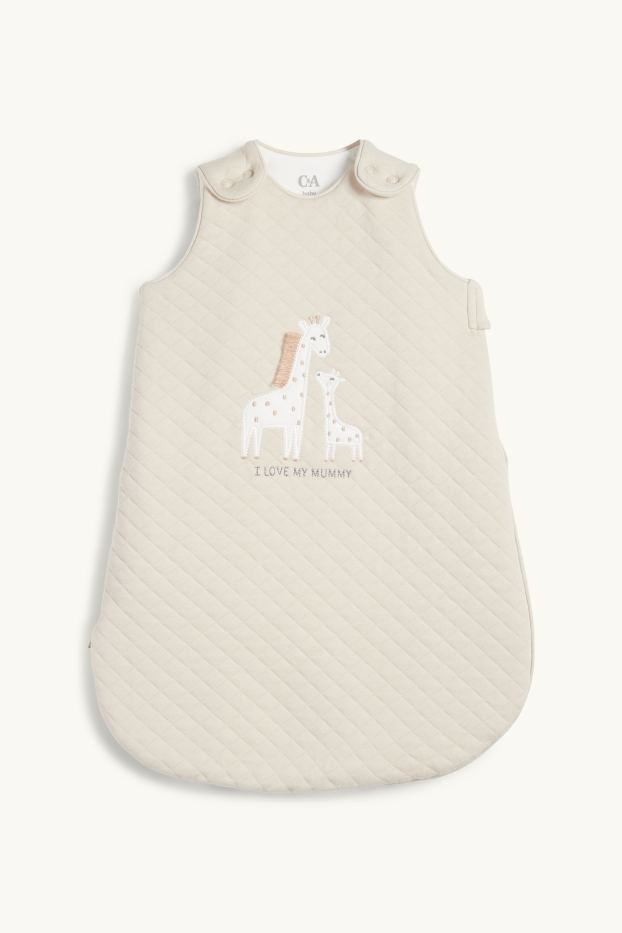 Unisex - Giraffe - baby sleeping bag - 0-4 months - light beige