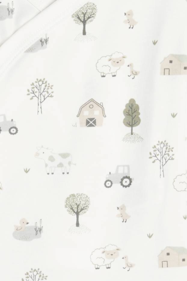 Baby Boys - Multipack of 5 - farmyard - wrapover baby bodysuit - mint green